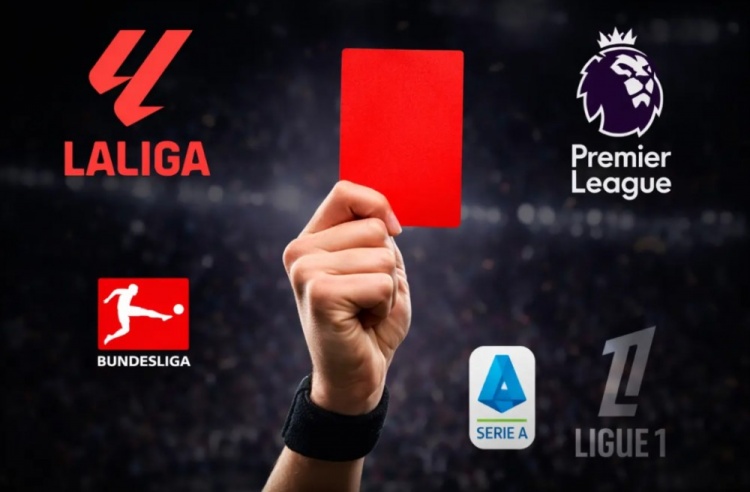 开云-西甲本赛季已产生65张红牌领先五大联赛，英超仅27张红牌最少